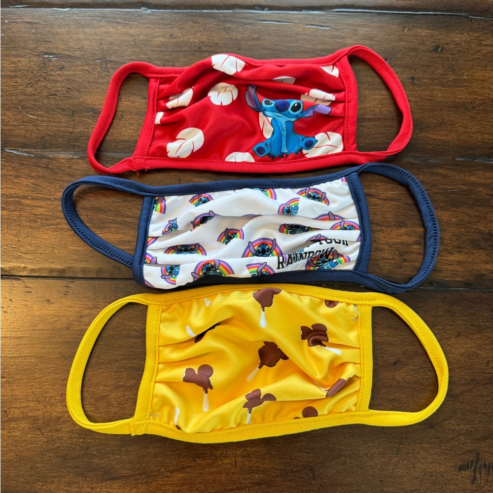Disney Red and White Cloth Face Masks- Set of 3- Size L